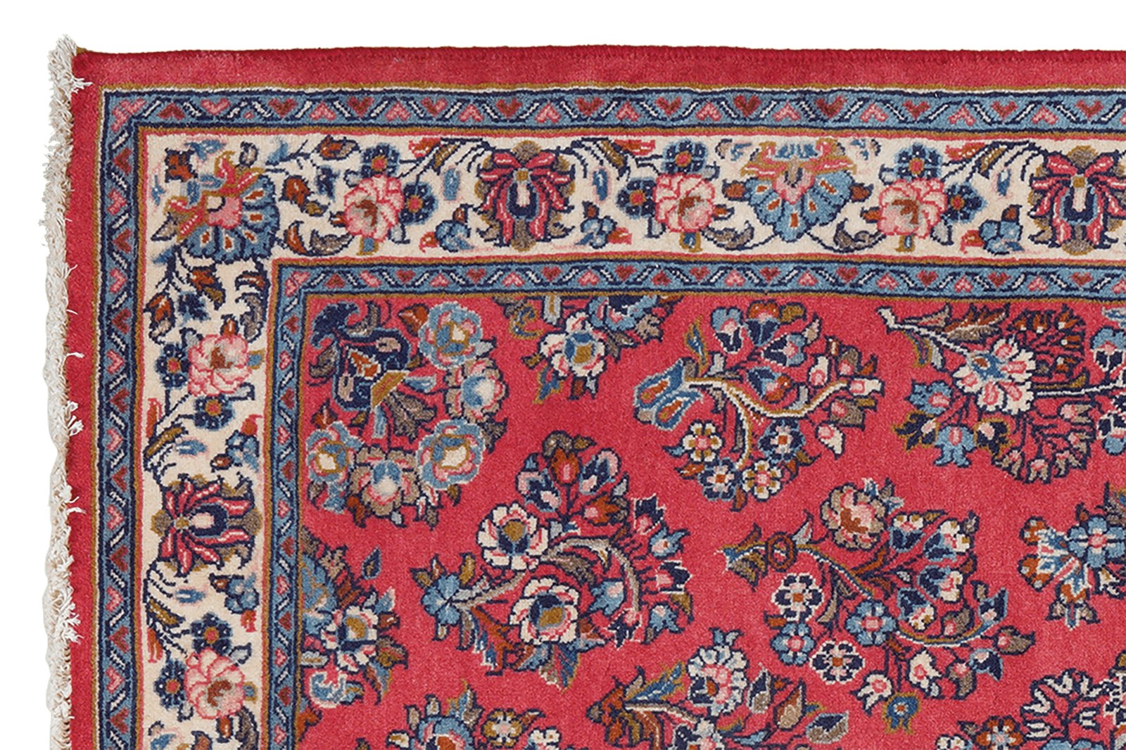 Sarough — Hand-knotted, 107x165 cm, Red, 100% Virgin Wool | View 3