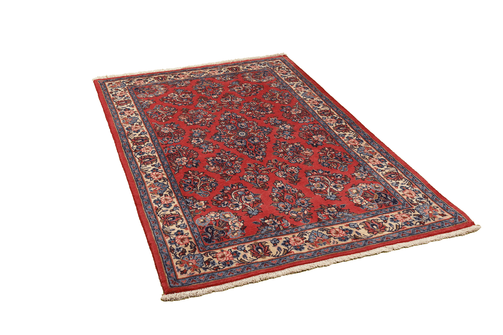 Sarough — Hand-knotted, 107x165 cm, Red, 100% Virgin Wool | View 4
