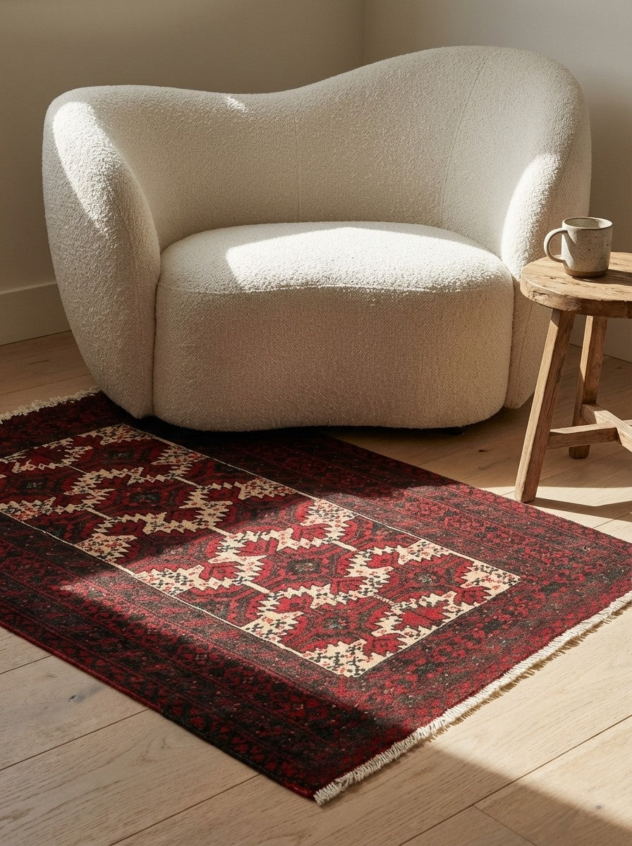Belutch — Hand-knotted, 66x92 cm, Multicolor, 100% Virgin Wool | Detail view