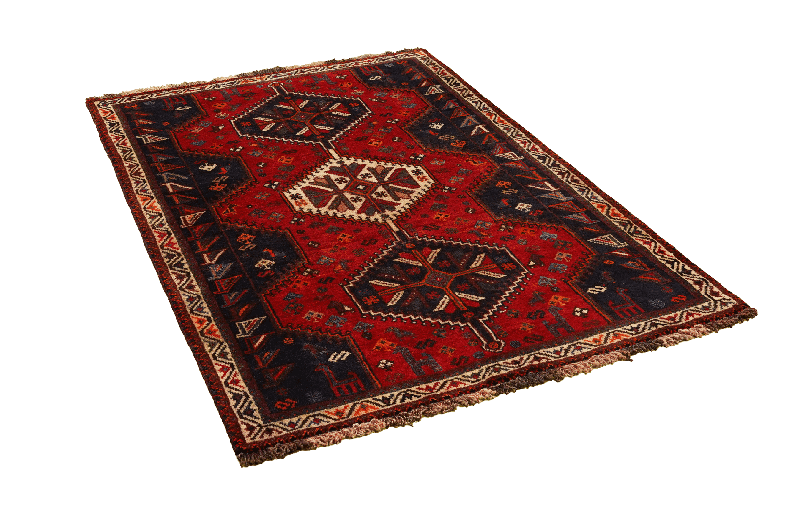 Gashgai — Hand-knotted, 114x164 cm, Red, 100% Virgin Wool | View 4