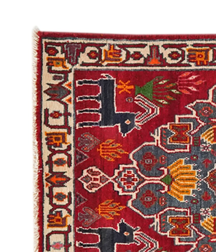 Gashgai — Hand-knotted, 54x66 cm, Red, 100% Virgin Wool | View 3