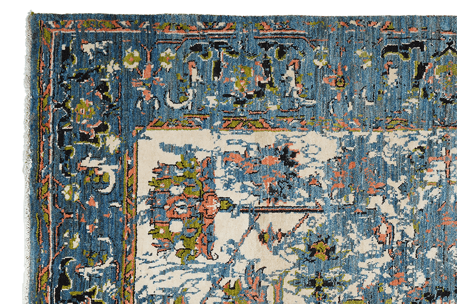 Rizbaf — Hand-knotted, 155x205 cm, Blue, 100% Virgin Wool | View 3