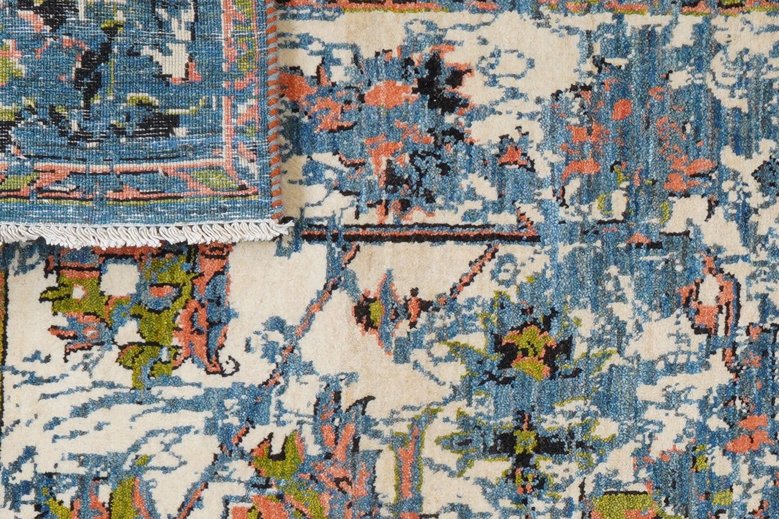 Rizbaf — Hand-knotted, 155x205 cm, Blue, 100% Virgin Wool | View 8