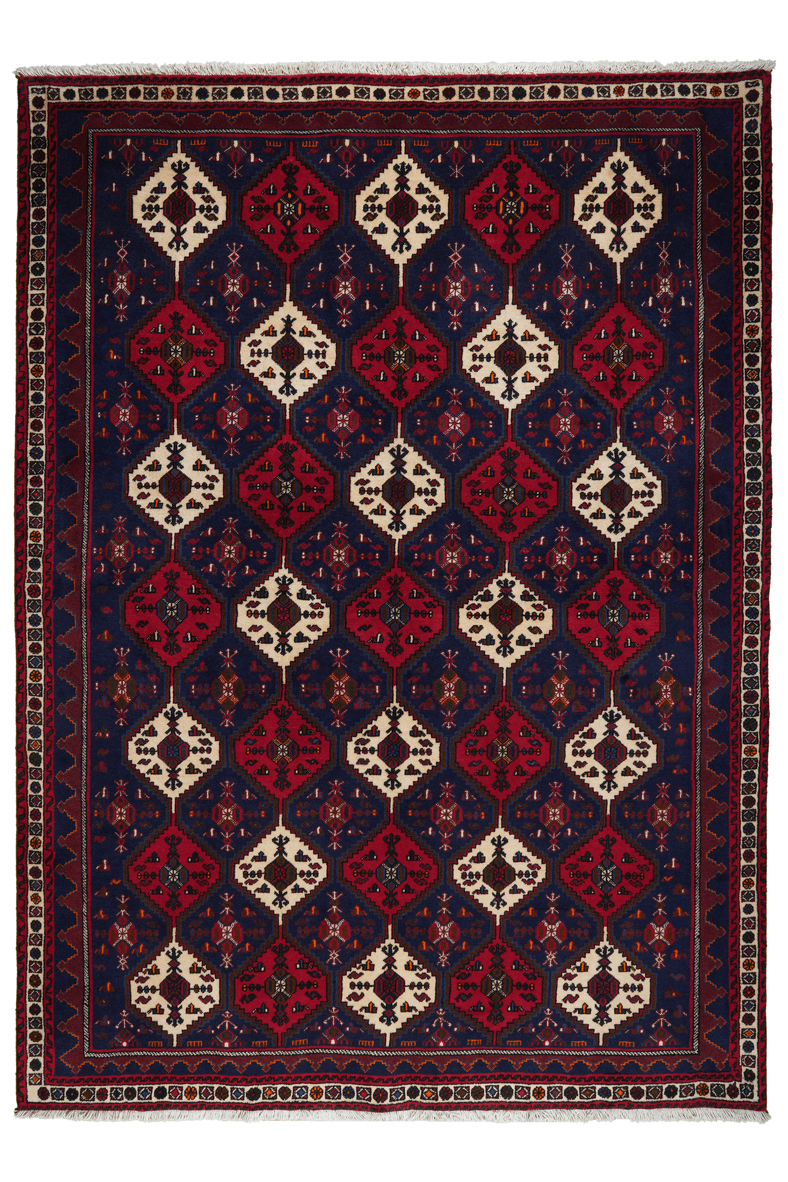 Afshar — Handgefertigt, 239x174 cm, Beige, 100% Virgin Wool | Main view