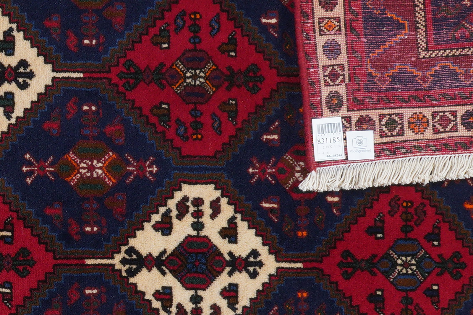 Afshar — Handgefertigt, 239x174 cm, Beige, 100% Virgin Wool | View 7