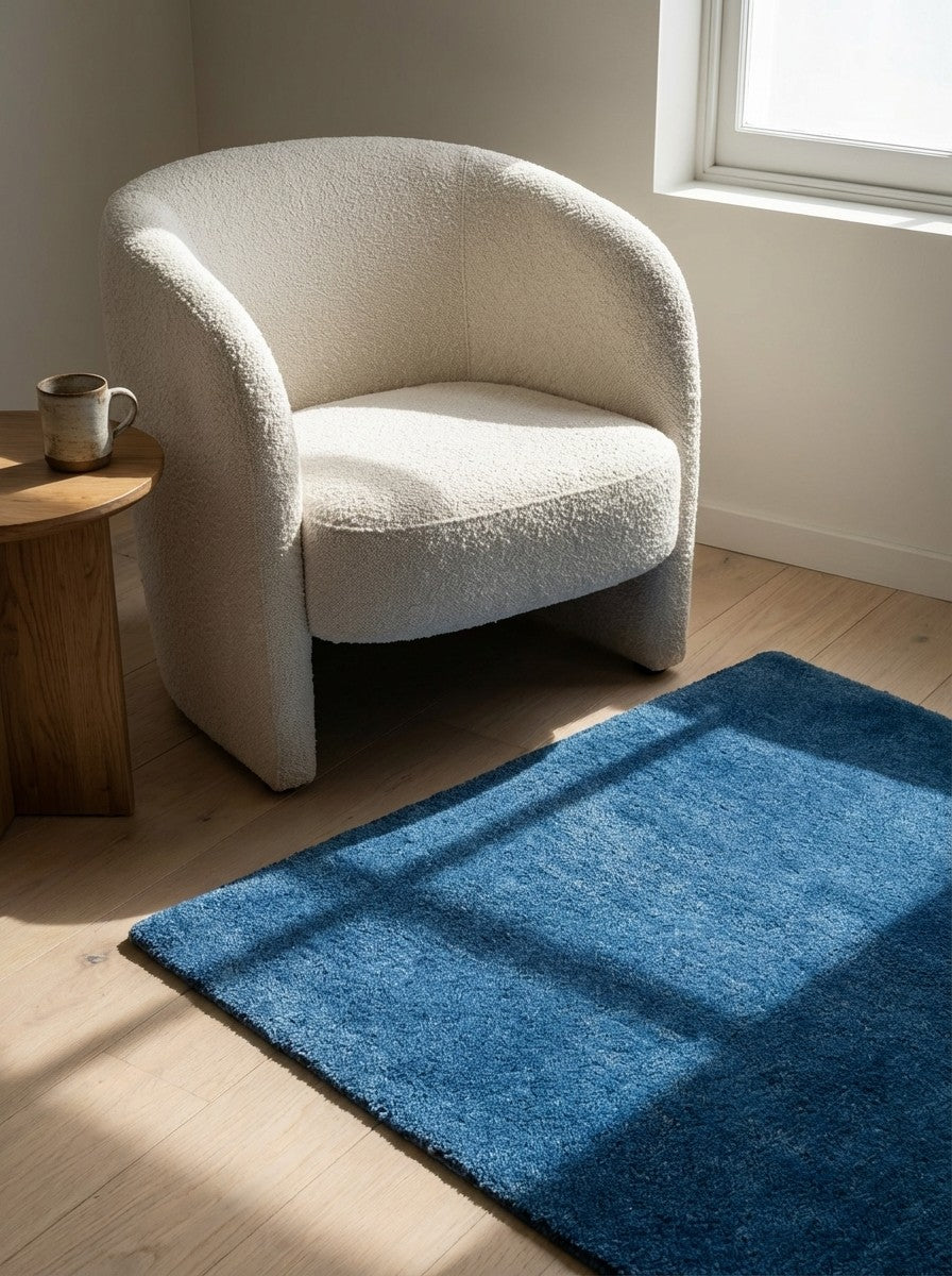 Gabbeh — Hand-knotted, 64x90 cm, Blue, 100% Virgin Wool | Detail view