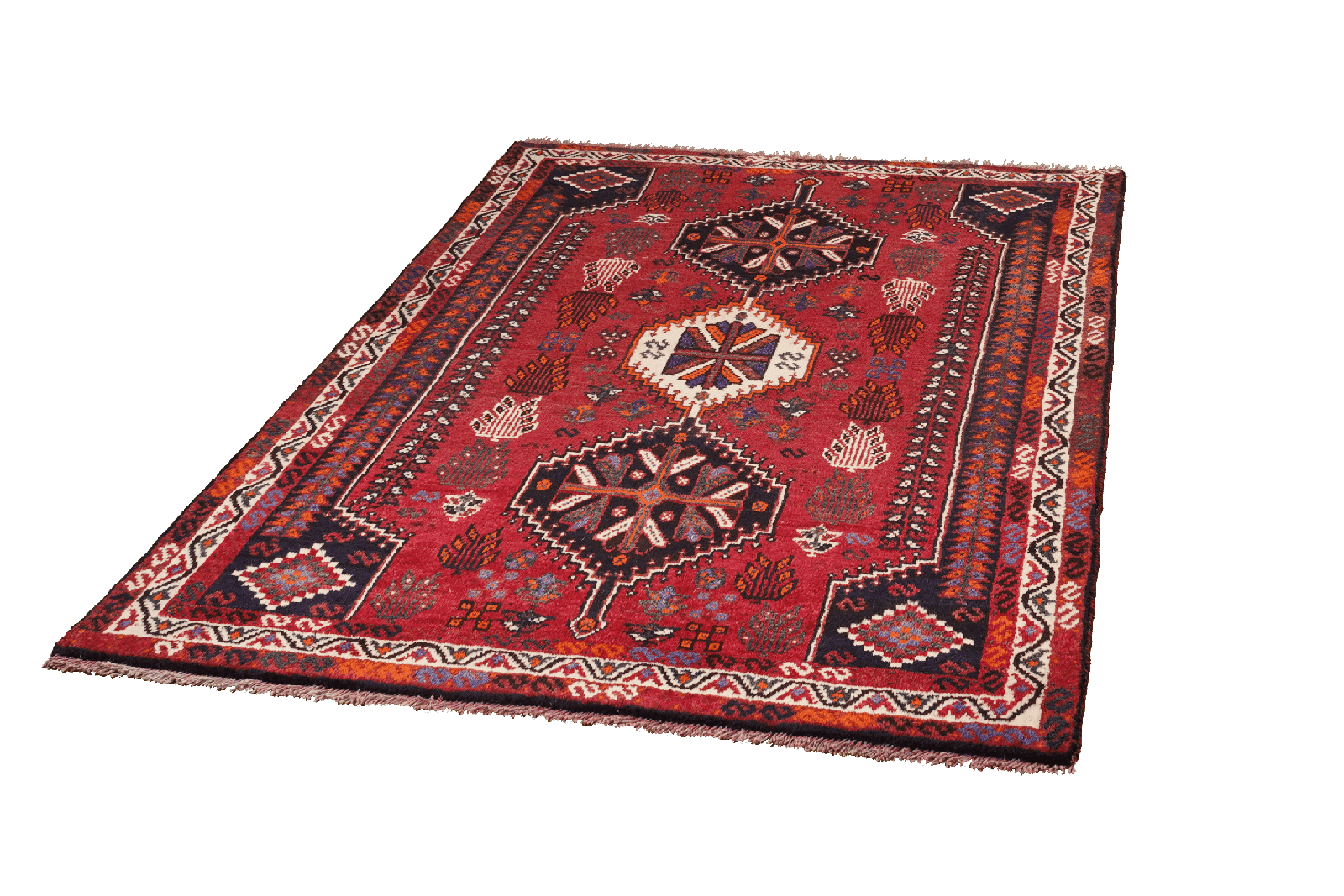 Gashgai — Hand-knotted, 117x162 cm, Red, 100% Virgin Wool | View 5
