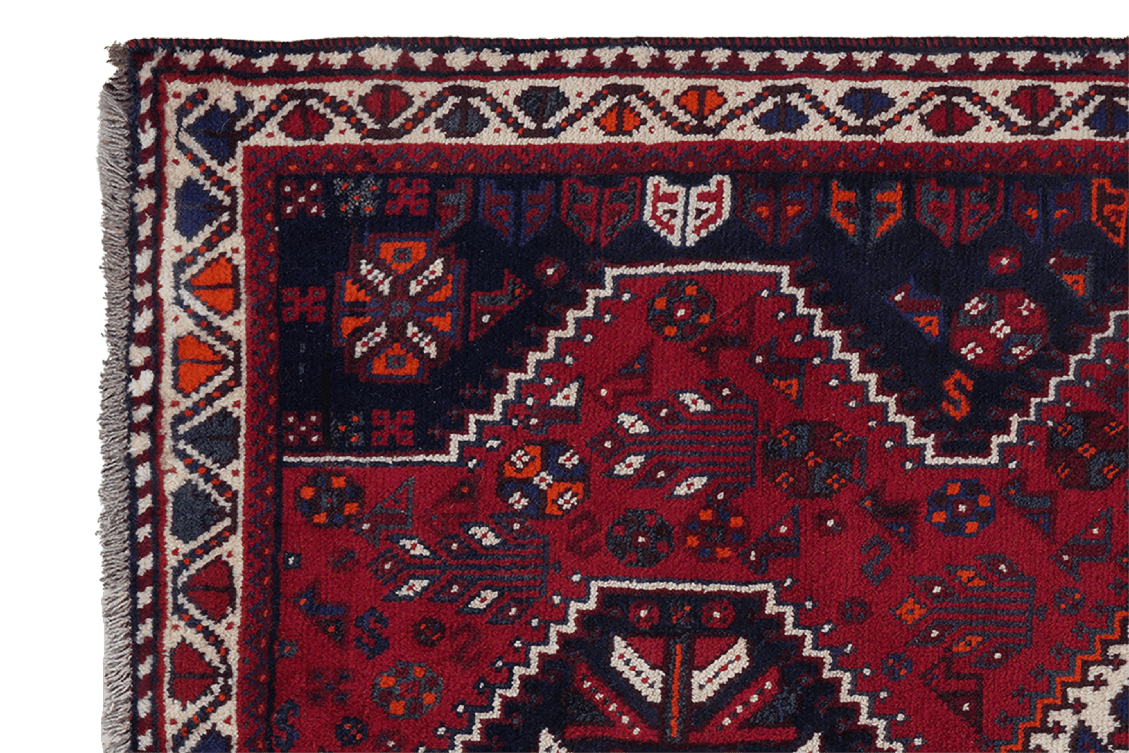 Gashgai — Hand-knotted, 126x172 cm, Red, 100% Virgin Wool | View 3
