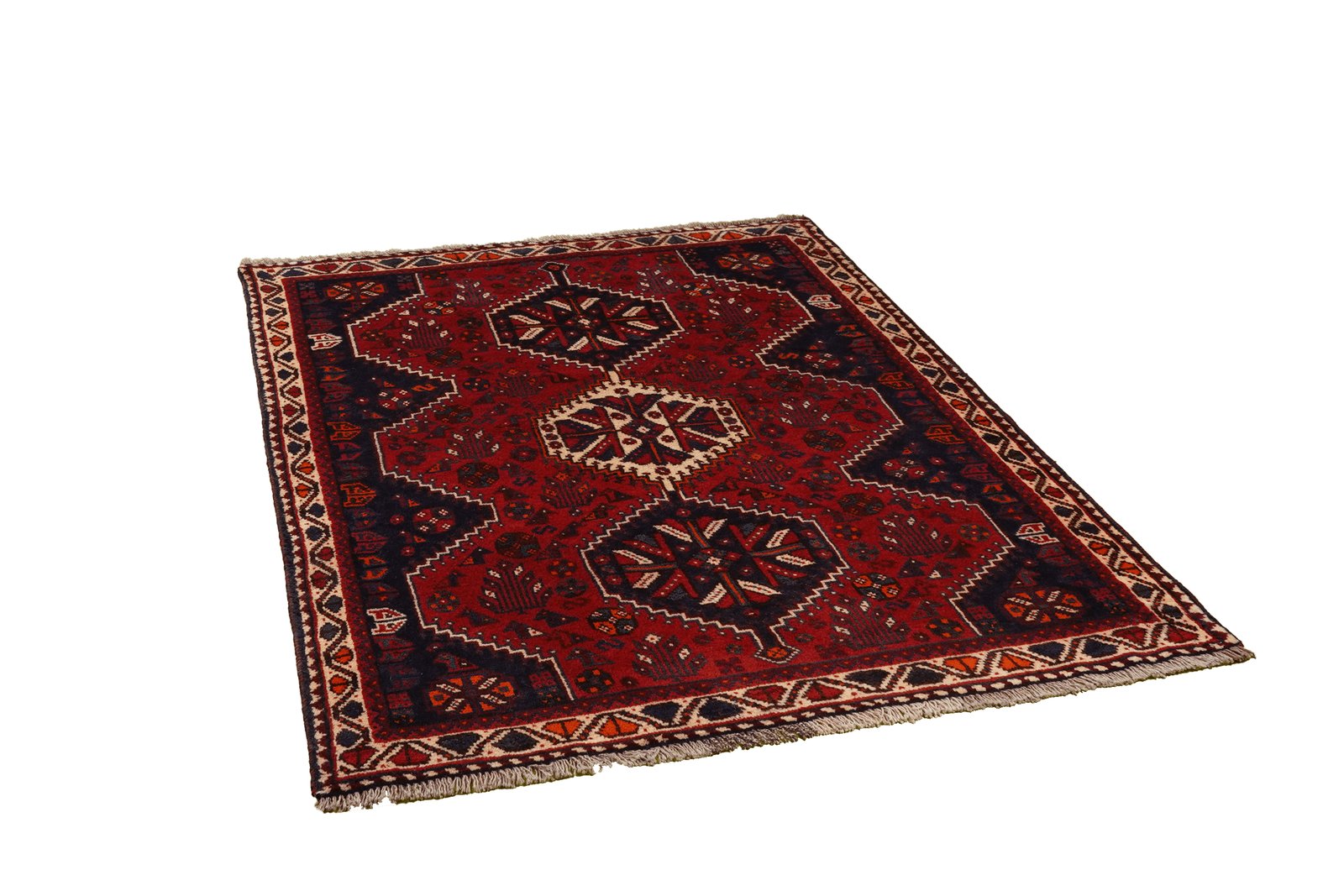 Gashgai — Hand-knotted, 126x172 cm, Red, 100% Virgin Wool | View 4