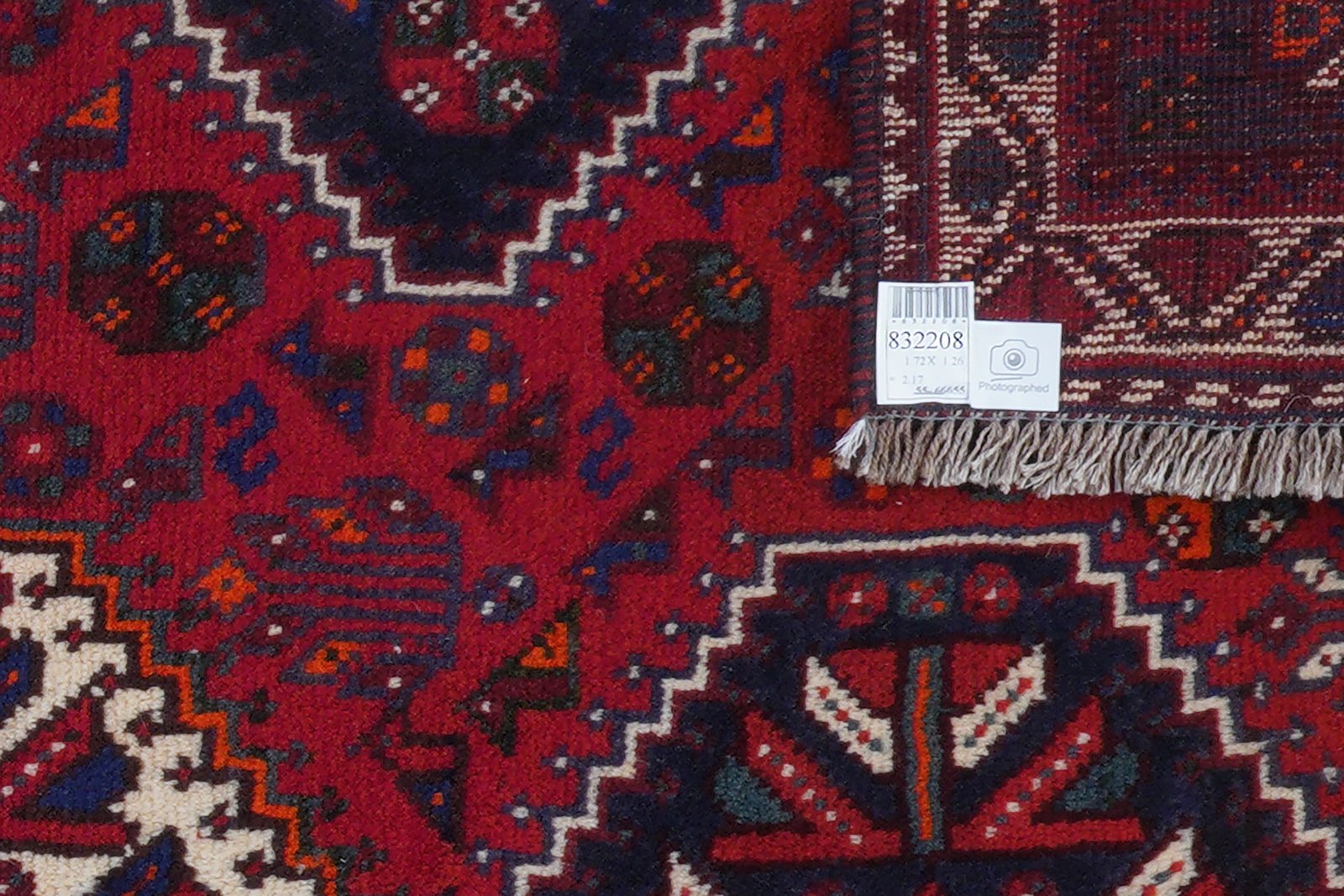 Gashgai — Hand-knotted, 126x172 cm, Red, 100% Virgin Wool | View 6