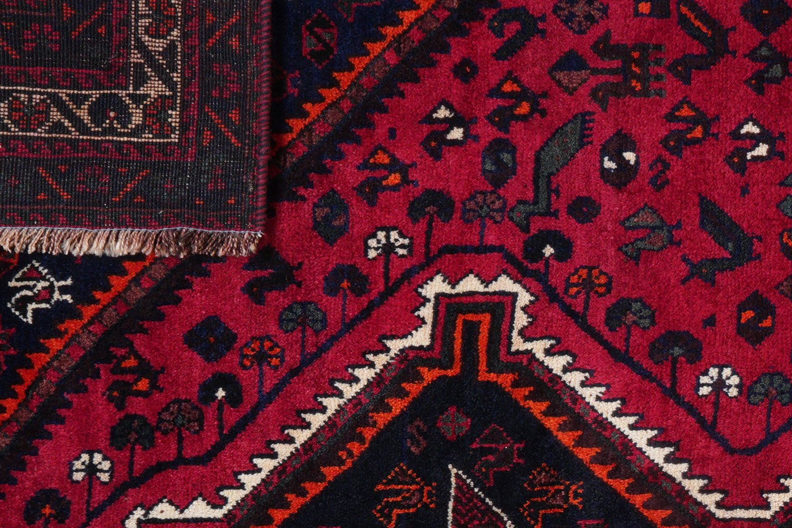 Gashgai — Hand-knotted, 205x295 cm, Red, 100% Virgin Wool | View 8