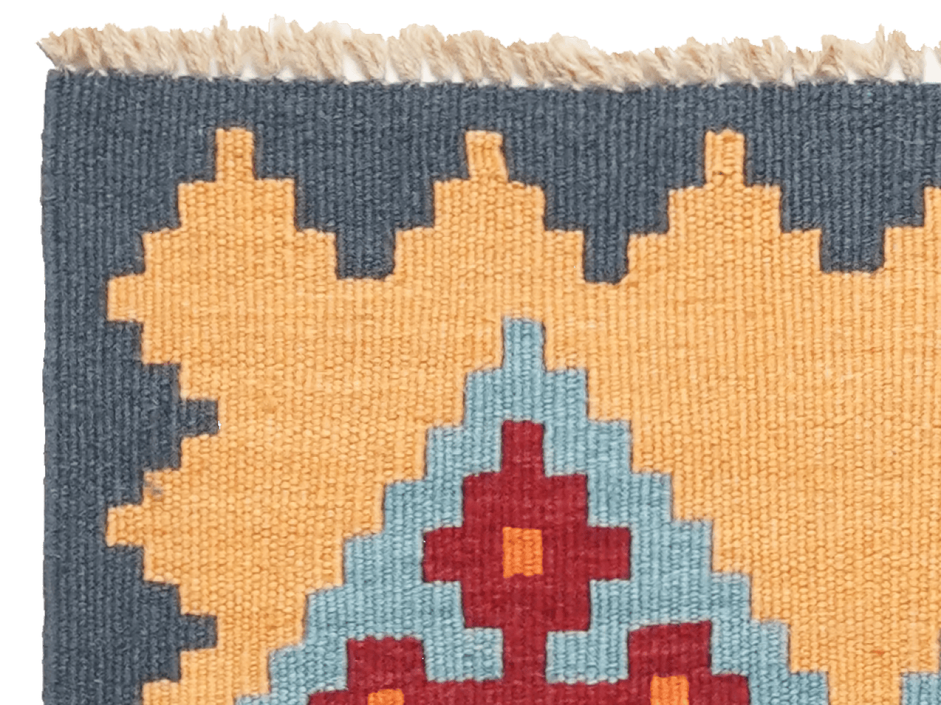 Kelim Gashgai — Handmade, 60x97 cm, Yellow, 100% Virgin Wool | View 3