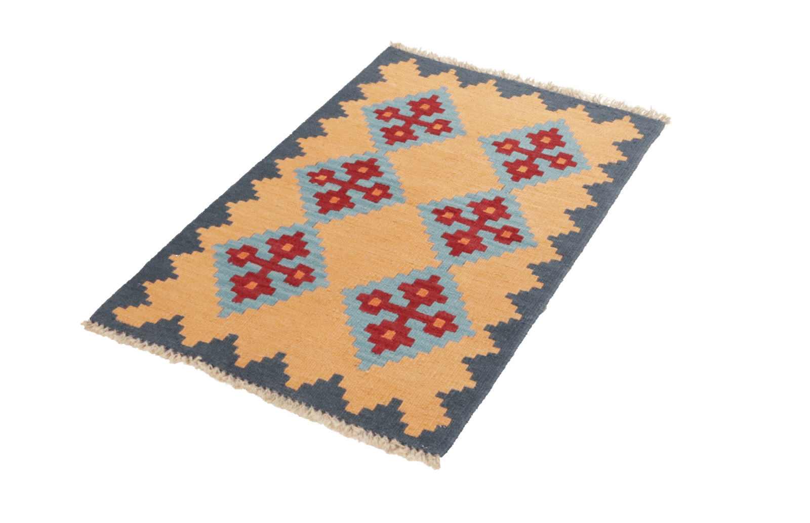 Kelim Gashgai — Handmade, 60x97 cm, Yellow, 100% Virgin Wool | View 6