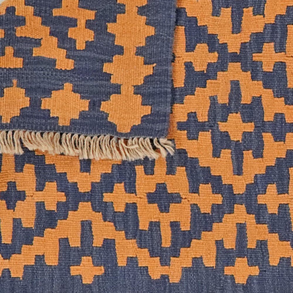 Kelim Gashgai — Handmade, 82x122 cm, Blue, 100% Virgin Wool | View 6