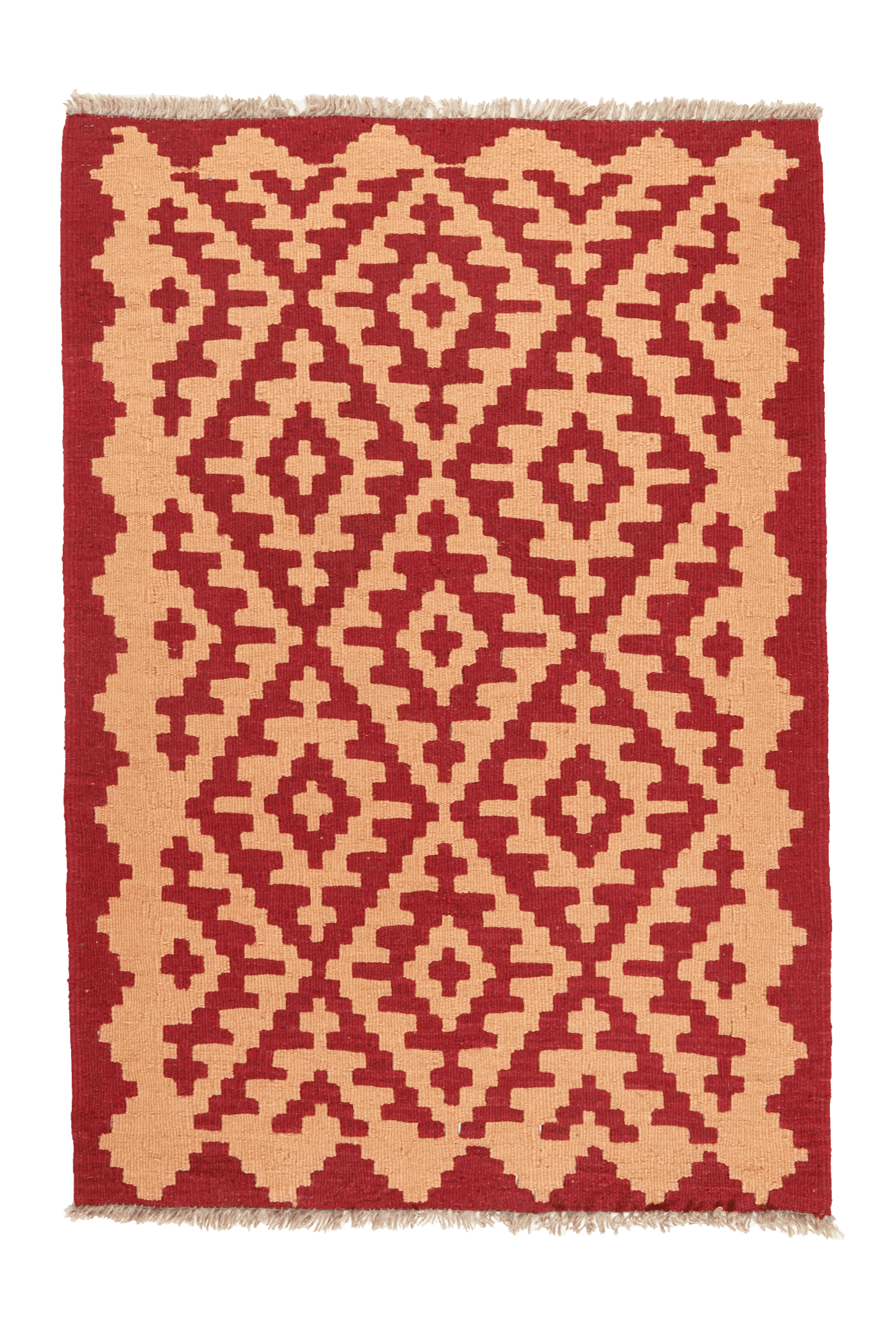 Kelim Gashgai — Handmade, 84x122 cm, Red, 100% Virgin Wool | Main view