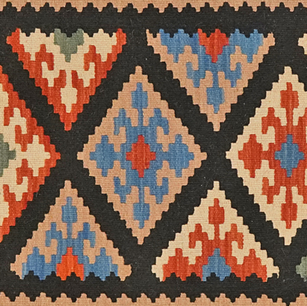 Kelim Gashgai — Handgefertigt, 86x61 cm, Beige, 100% Virgin Wool | View 5