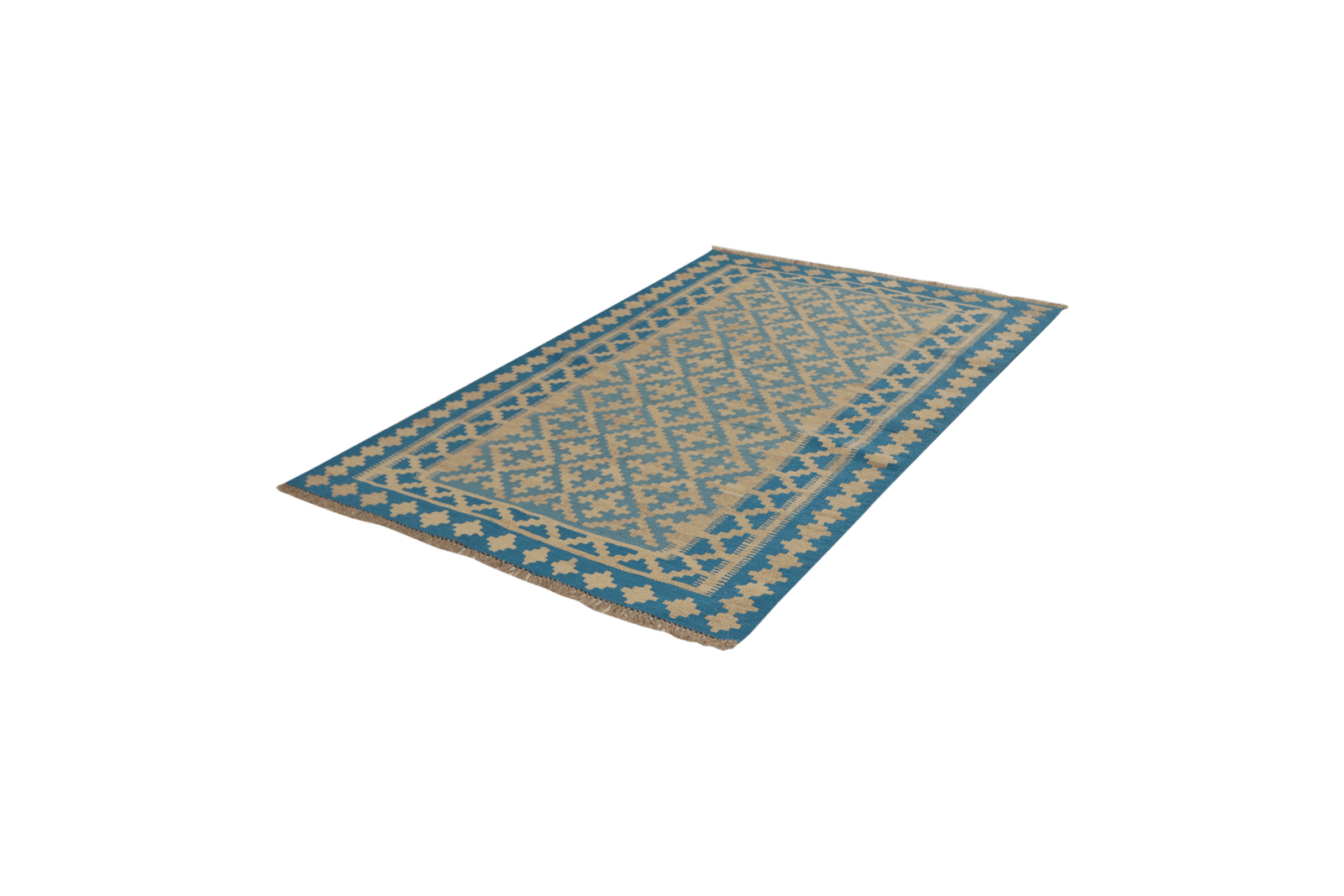 Kelim Gashgai — Handmade, 120x179 cm, Blue, 100% Virgin Wool | View 5