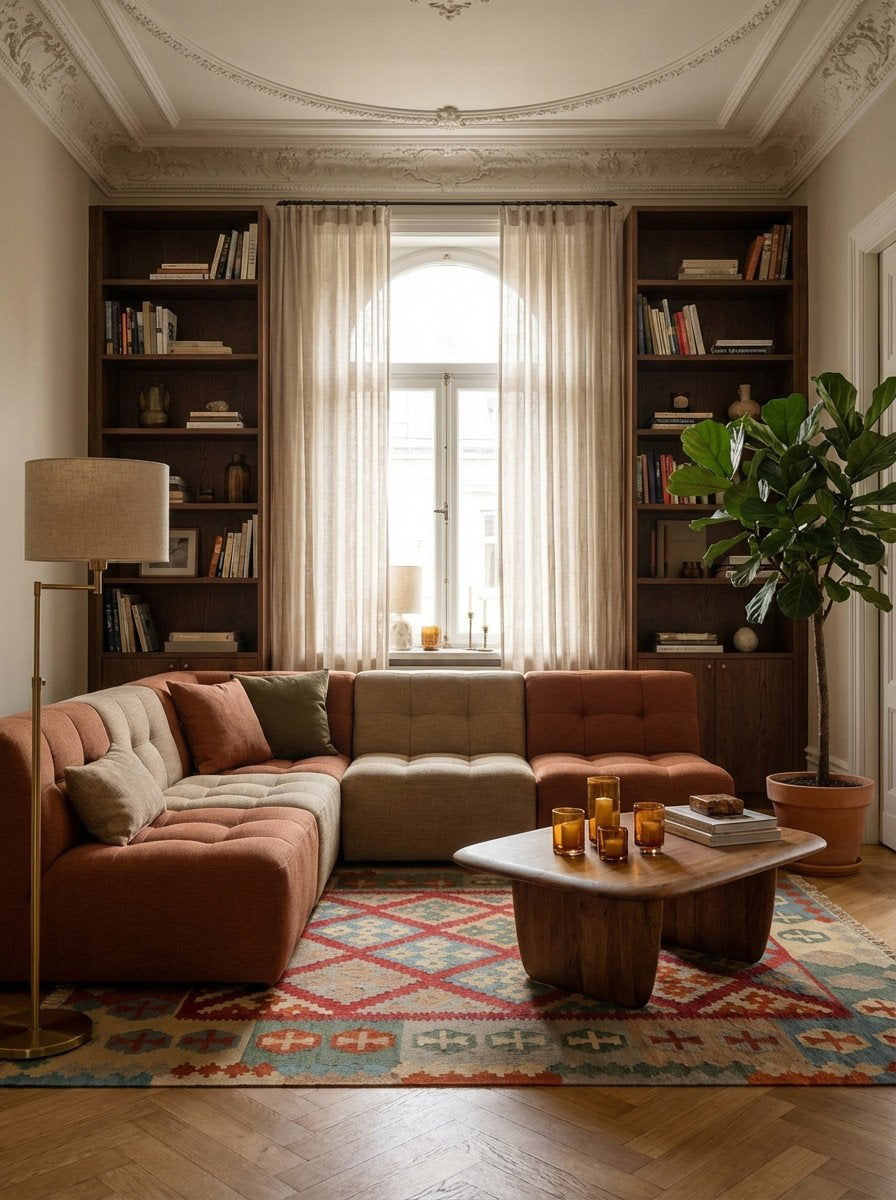 Kelim Gashgai — Handgefertigt, 178x123 cm, Bunt, 100% Virgin Wool | Back view