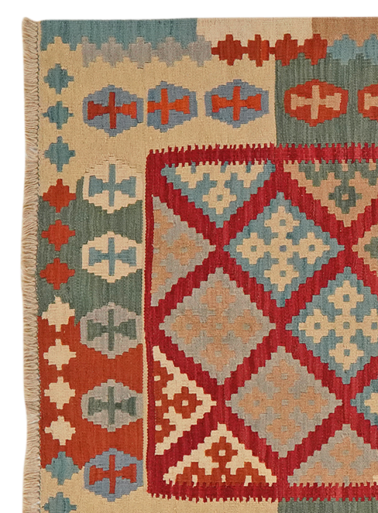 Kelim Gashgai — Handgefertigt, 178x123 cm, Bunt, 100% Virgin Wool | View 4