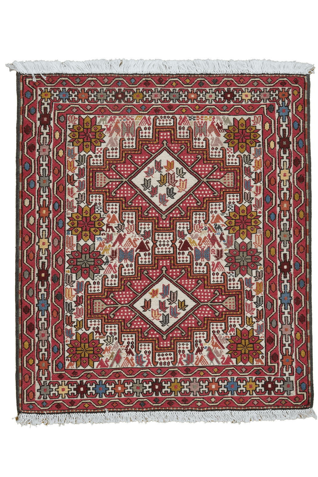 Sumak Shahsavan — Handmade, 80x92 cm, Beige, 100% Virgin Wool | Main view