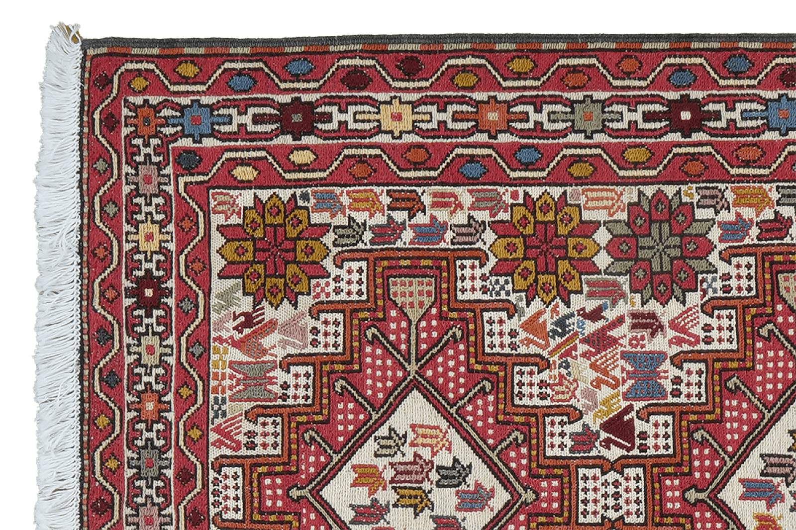 Sumak Shahsavan — Handmade, 80x92 cm, Beige, 100% Virgin Wool | View 3