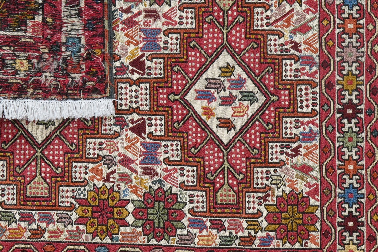 Sumak Shahsavan — Handmade, 80x92 cm, Beige, 100% Virgin Wool | View 6