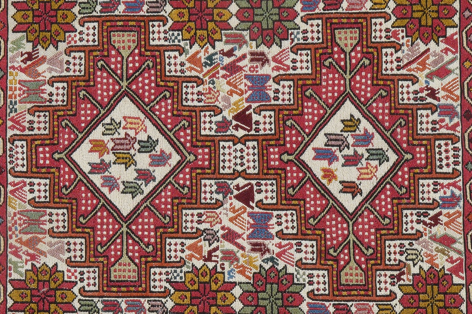 Sumak Shahsavan — Handmade, 80x92 cm, Beige, 100% Virgin Wool | View 7