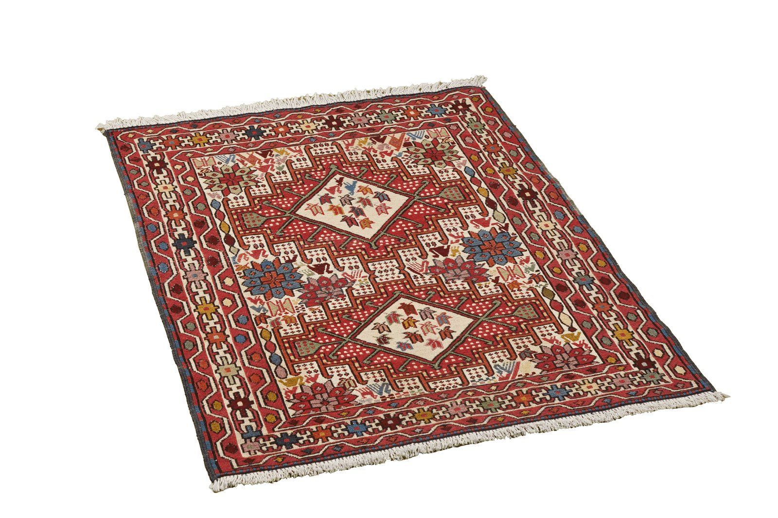 Sumak Shahsavan — Handmade, 81x93 cm, Beige, 100% Virgin Wool | View 4