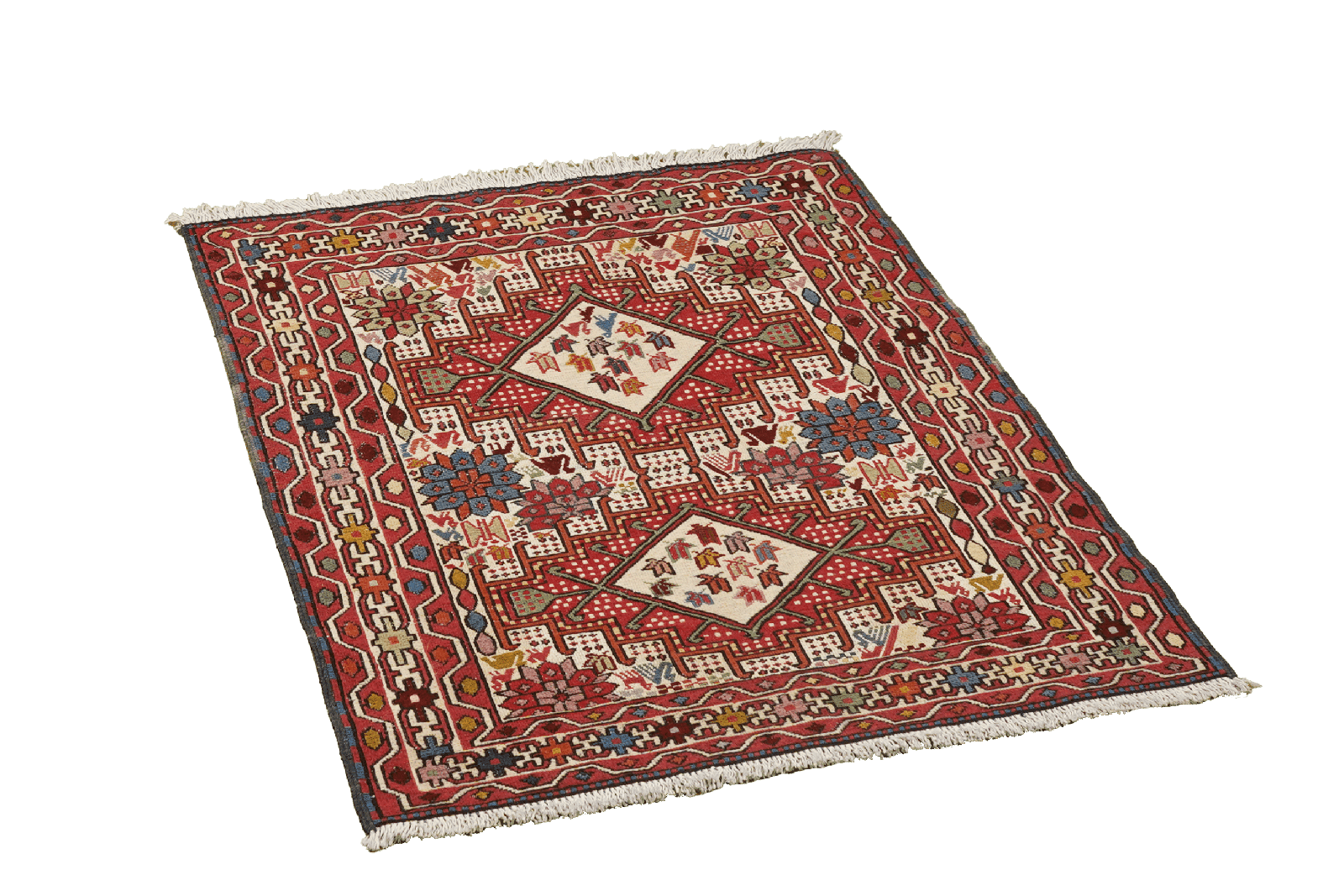 Sumak Shahsavan — Handmade, 81x93 cm, Beige, 100% Virgin Wool | View 4
