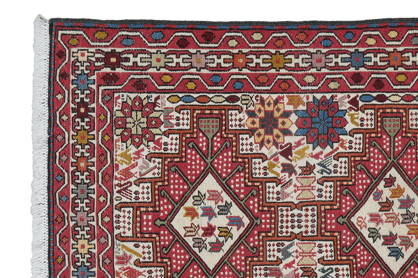 Sumak Shahsavan — Handmade, 77x94 cm, Beige, 100% Virgin Wool | View 3