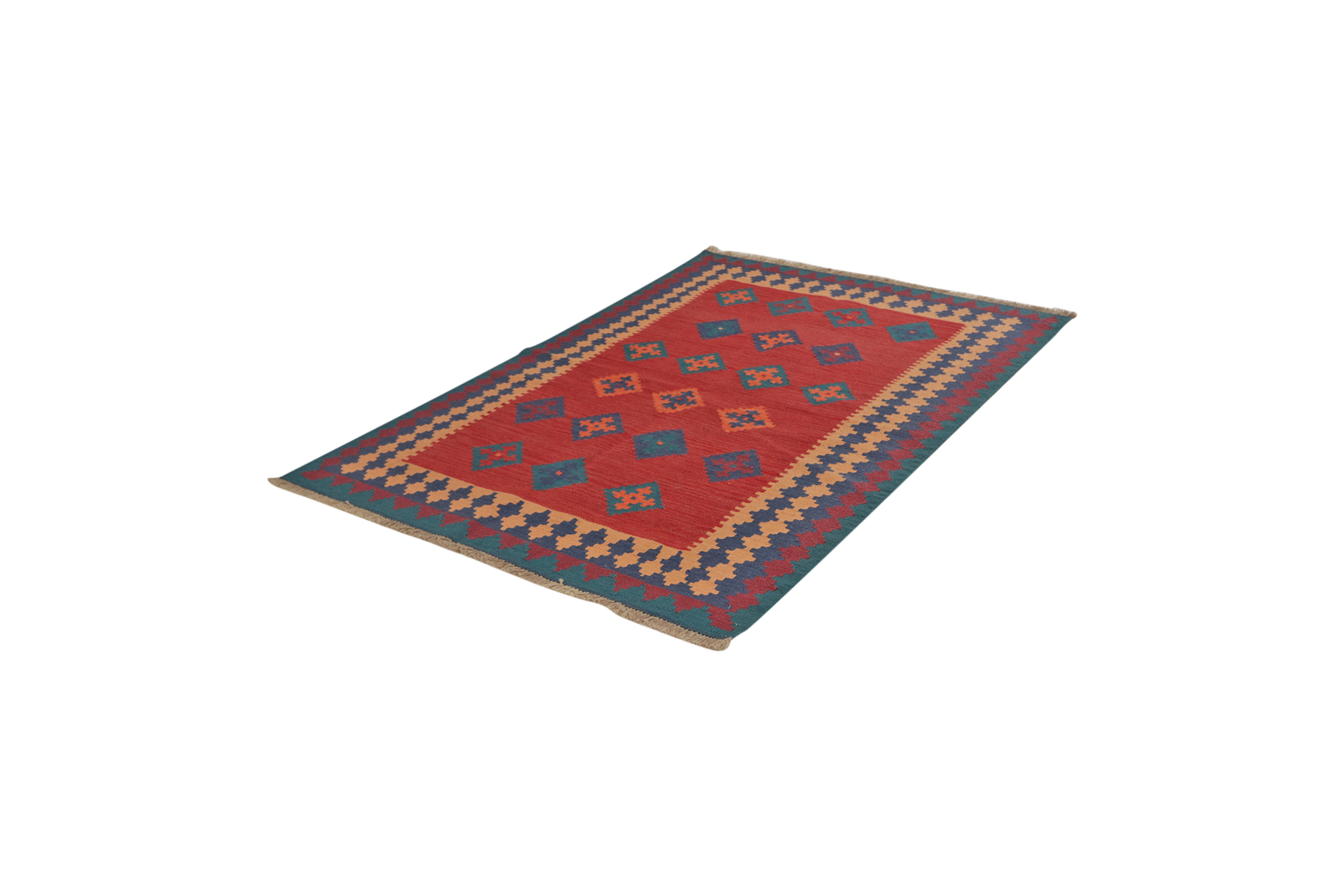 Kelim Gashgai — Handgefertigt, 176x125 cm, Blau, 100% Virgin Wool | View 6