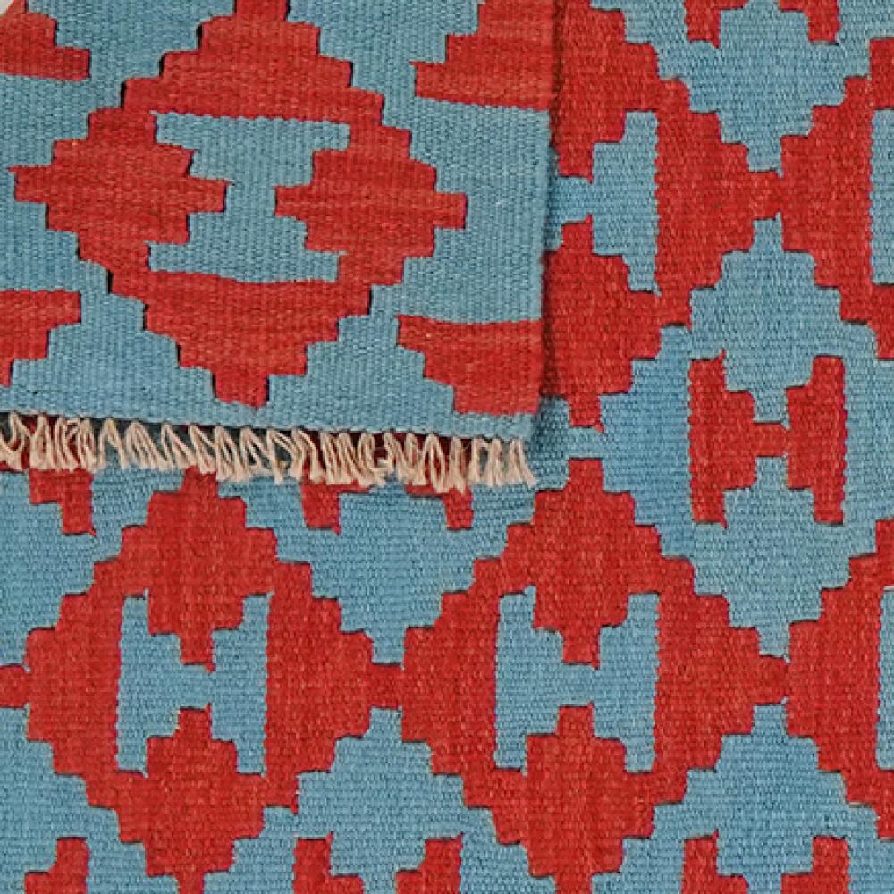 Kelim Gashgai — Handmade, 117x178 cm, Blue, 100% Virgin Wool | View 6