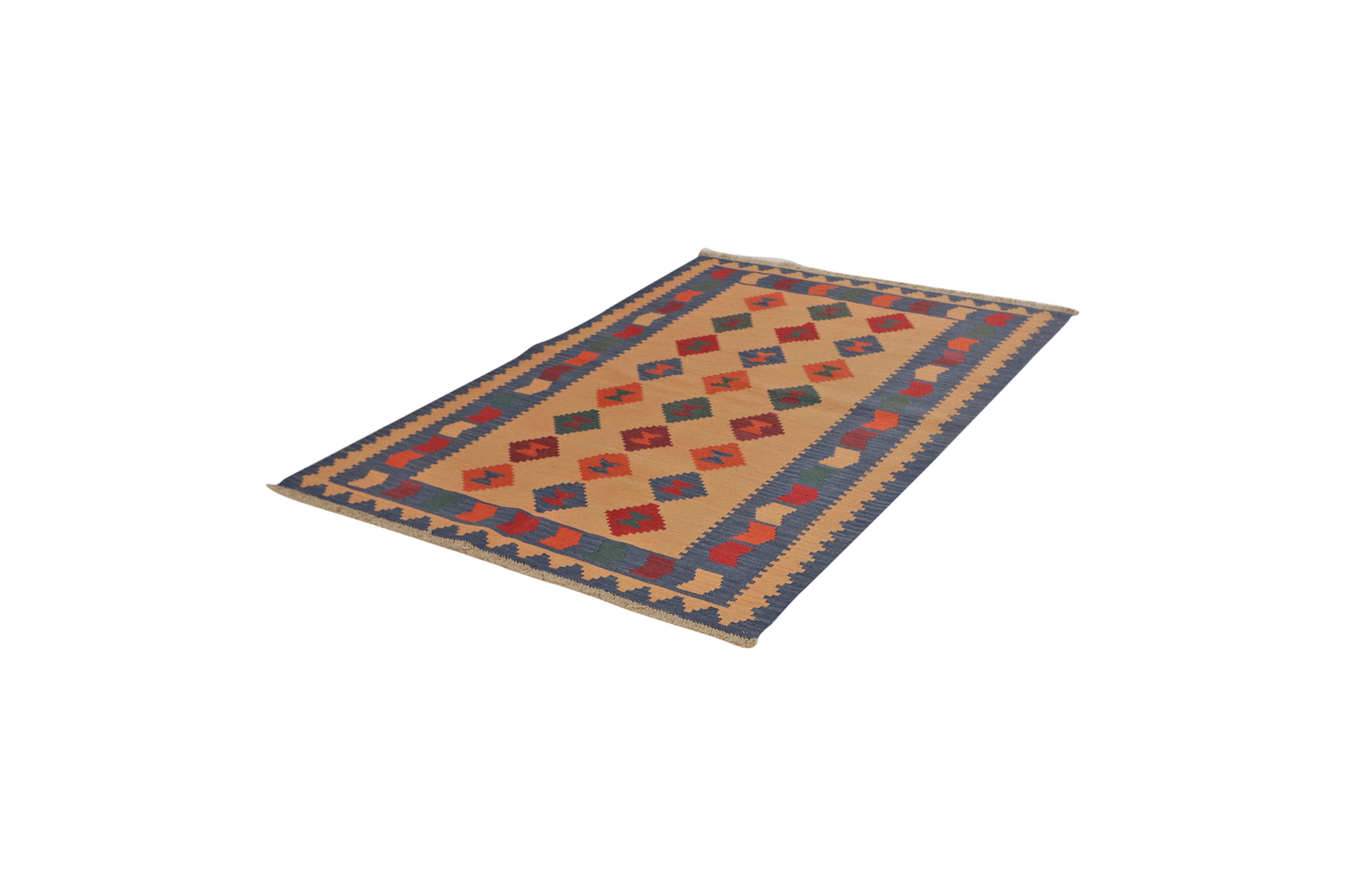 Kelim Gashgai — Handgefertigt, 180x127 cm, Blau, 100% Virgin Wool | View 6