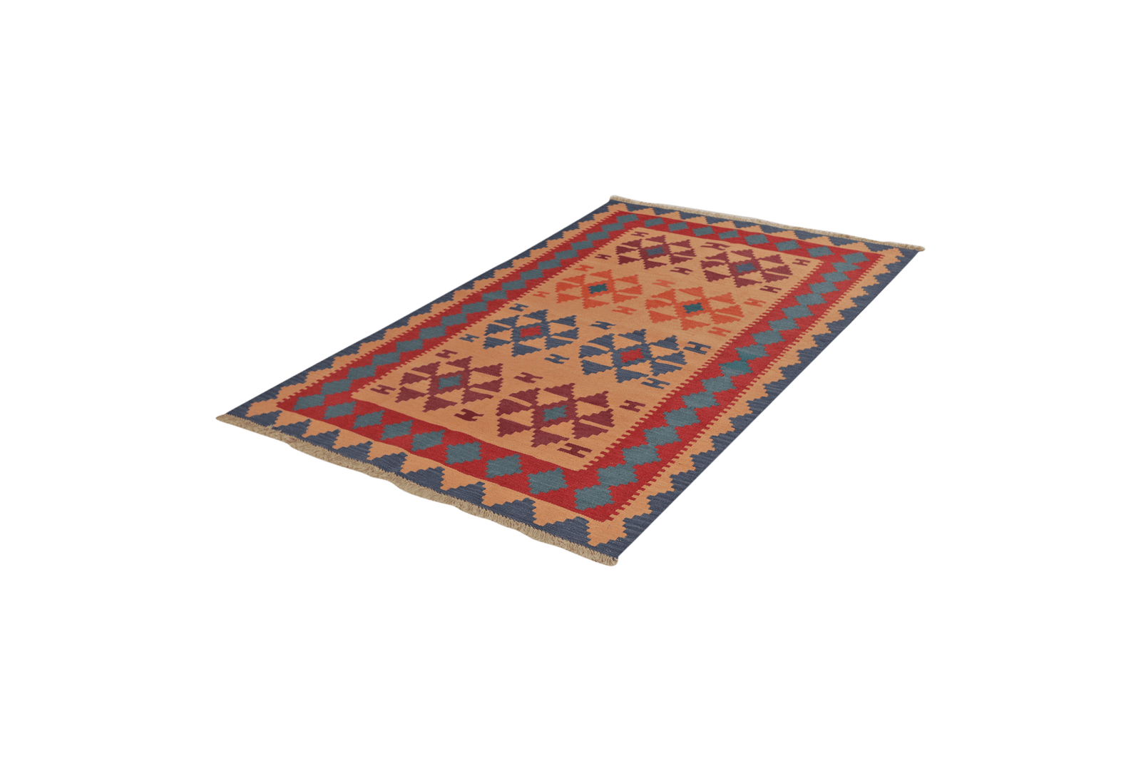 Kelim Gashgai — Handmade, 122x189 cm, Beige, 100% Virgin Wool | View 5
