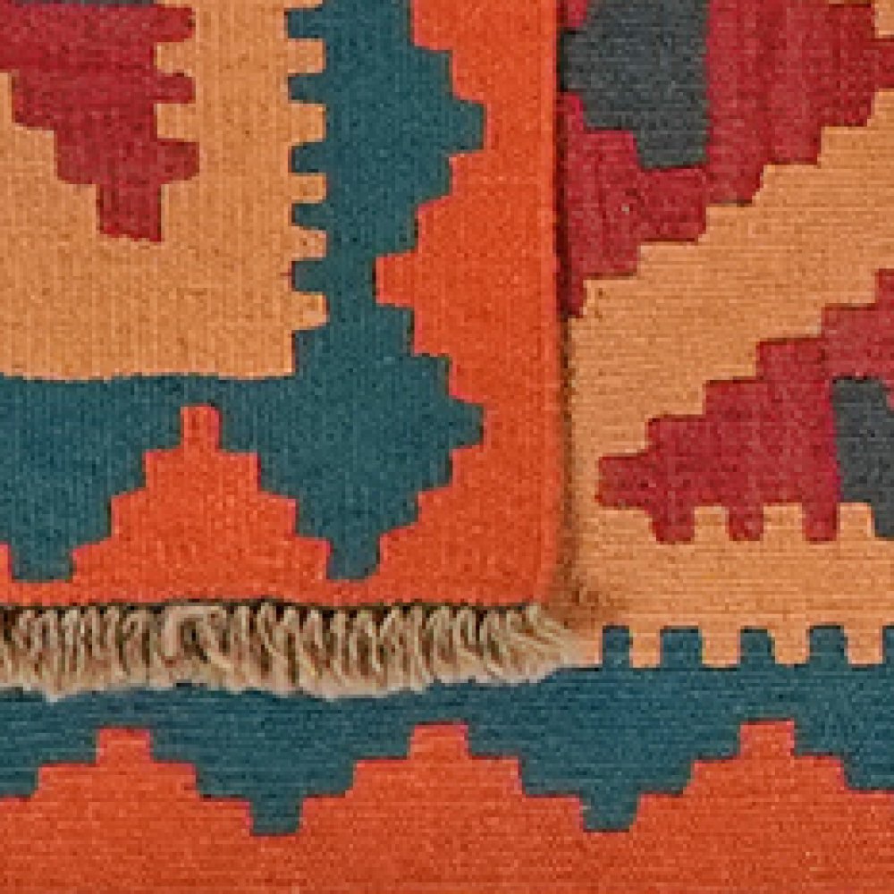 Kelim Gashgai — Handmade, 57x196 cm, Beige, 100% Virgin Wool | View 6