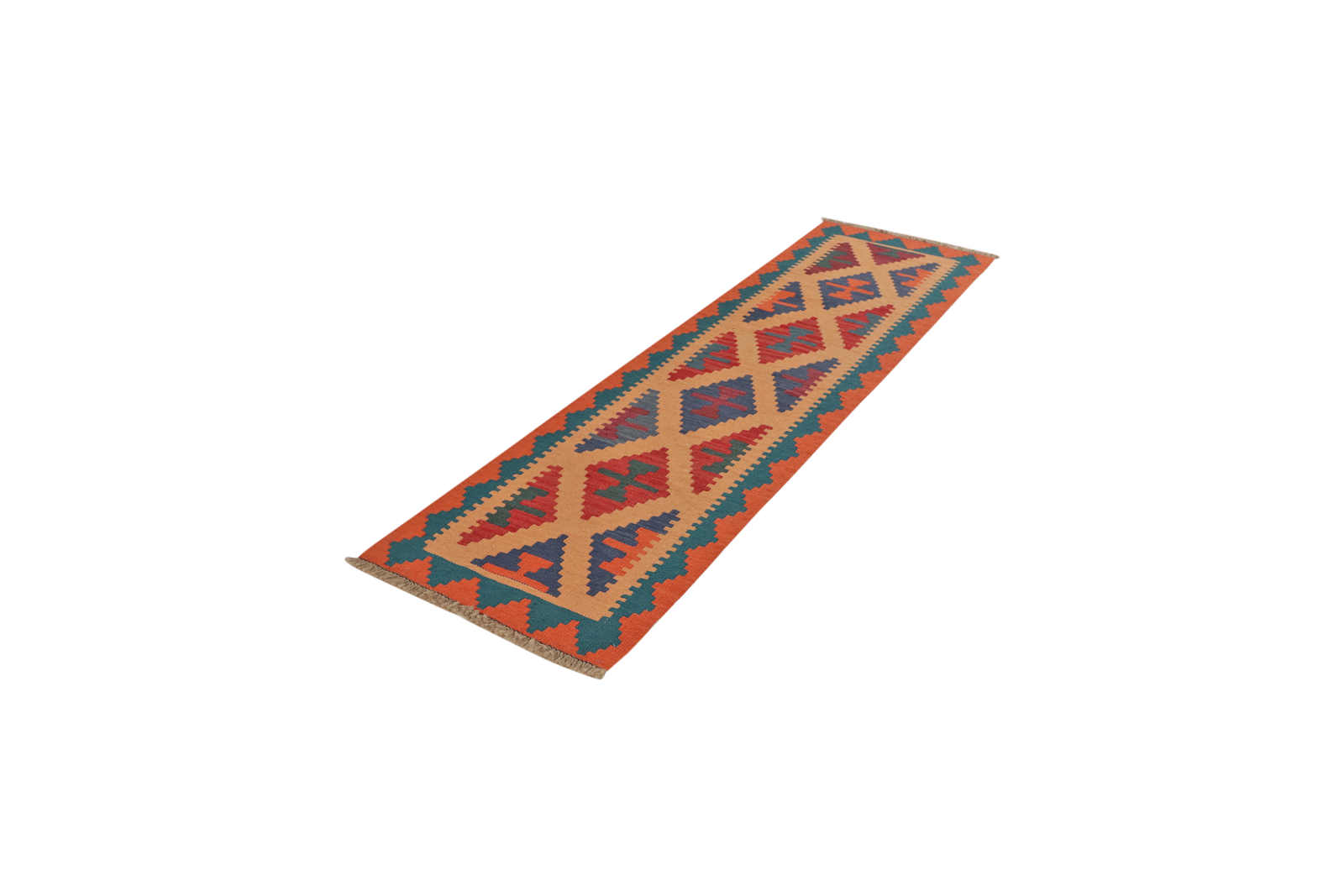 Kelim Gashgai — Handgefertigt, 196x57 cm, Blau, 100% Virgin Wool | View 6