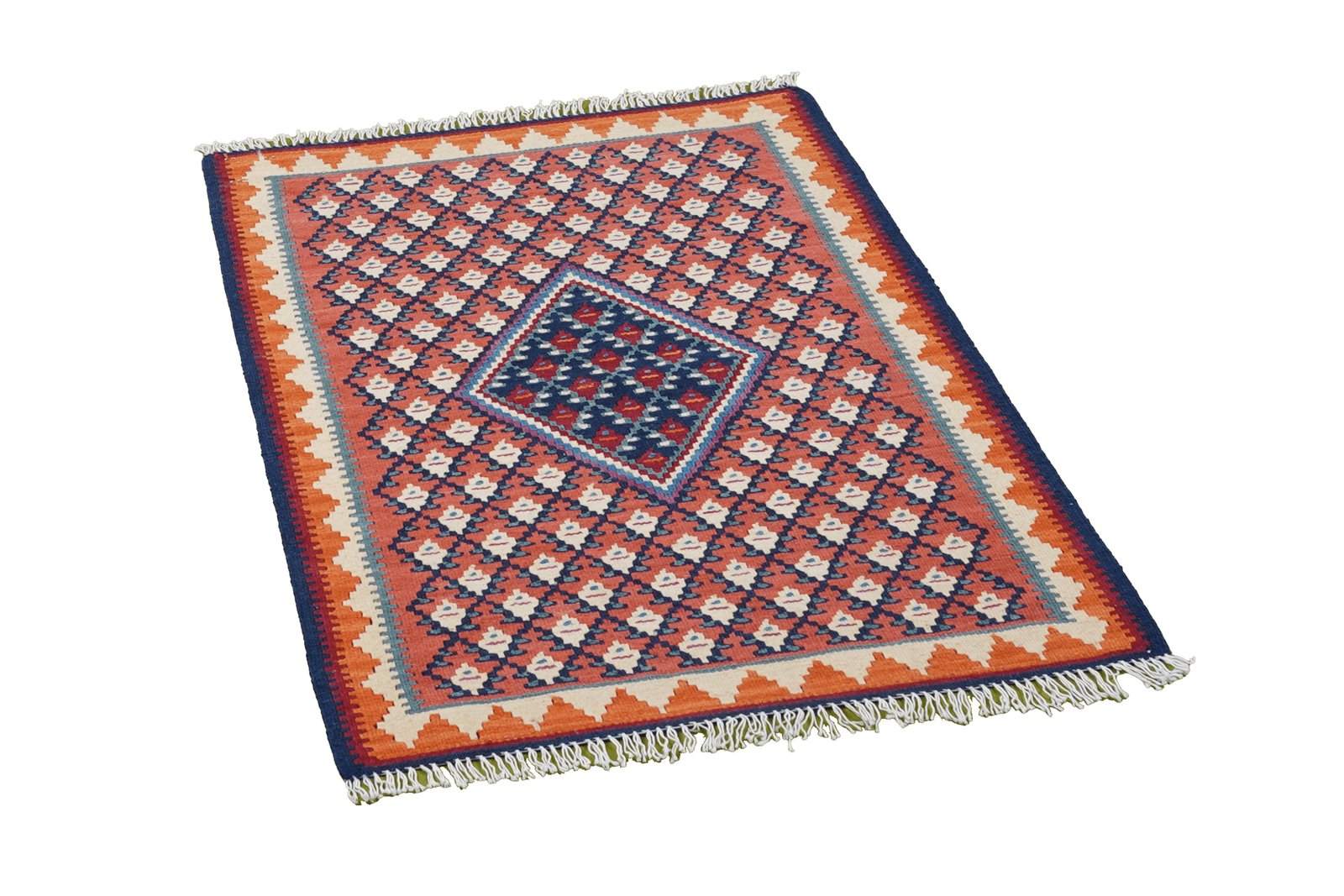 Kelim Senneh — Handmade, 62x88 cm, Red, 100% Virgin Wool | View 4