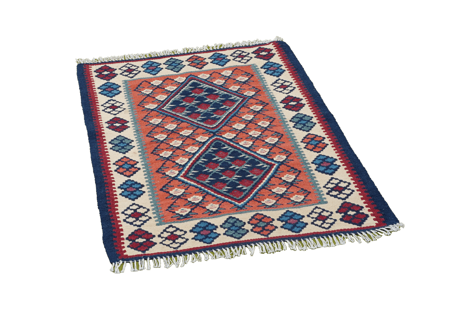 Kelim Senneh — Handmade, 65x82 cm, Red, 100% Virgin Wool | View 4
