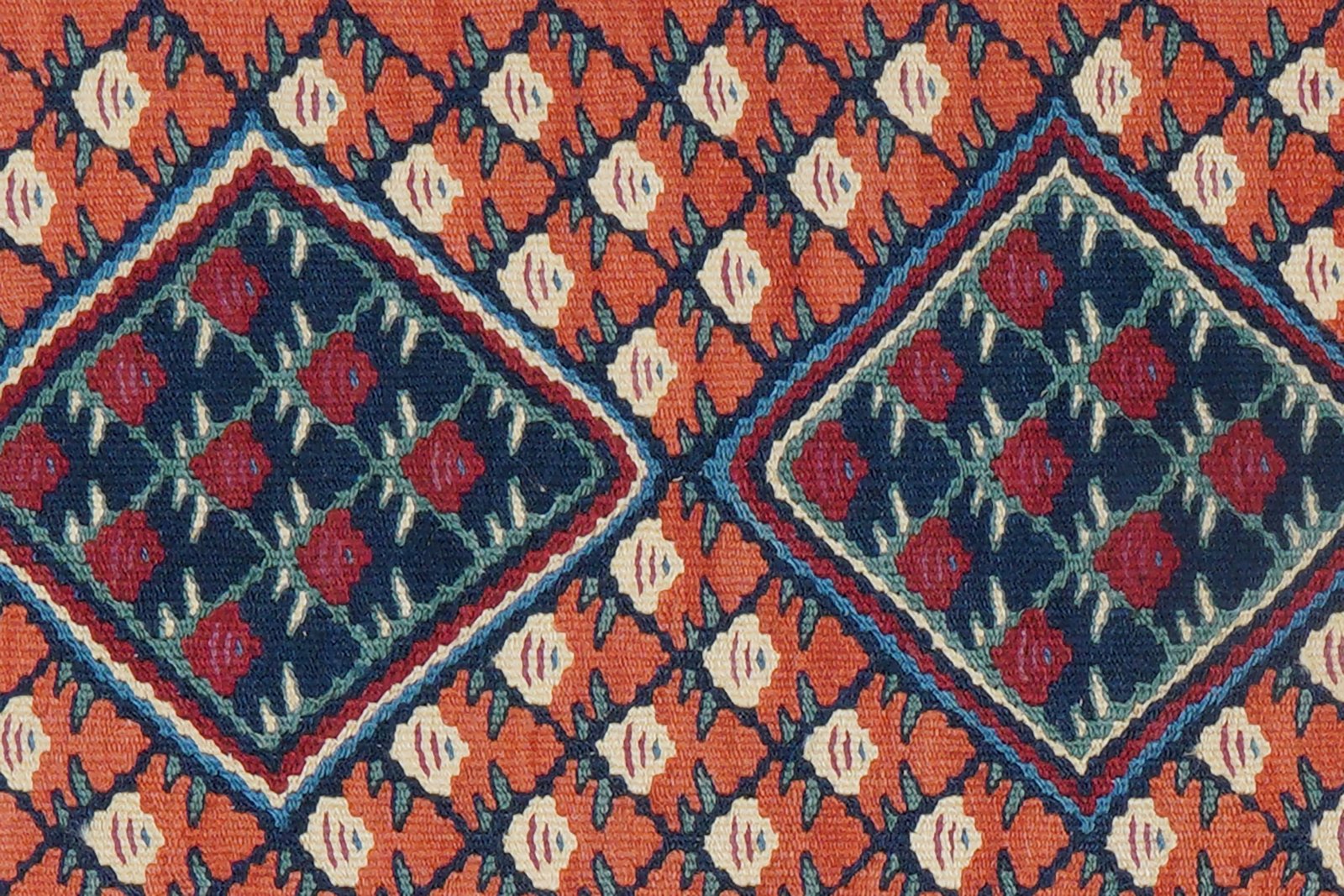 Kelim Senneh — Handmade, 65x82 cm, Red, 100% Virgin Wool | View 5