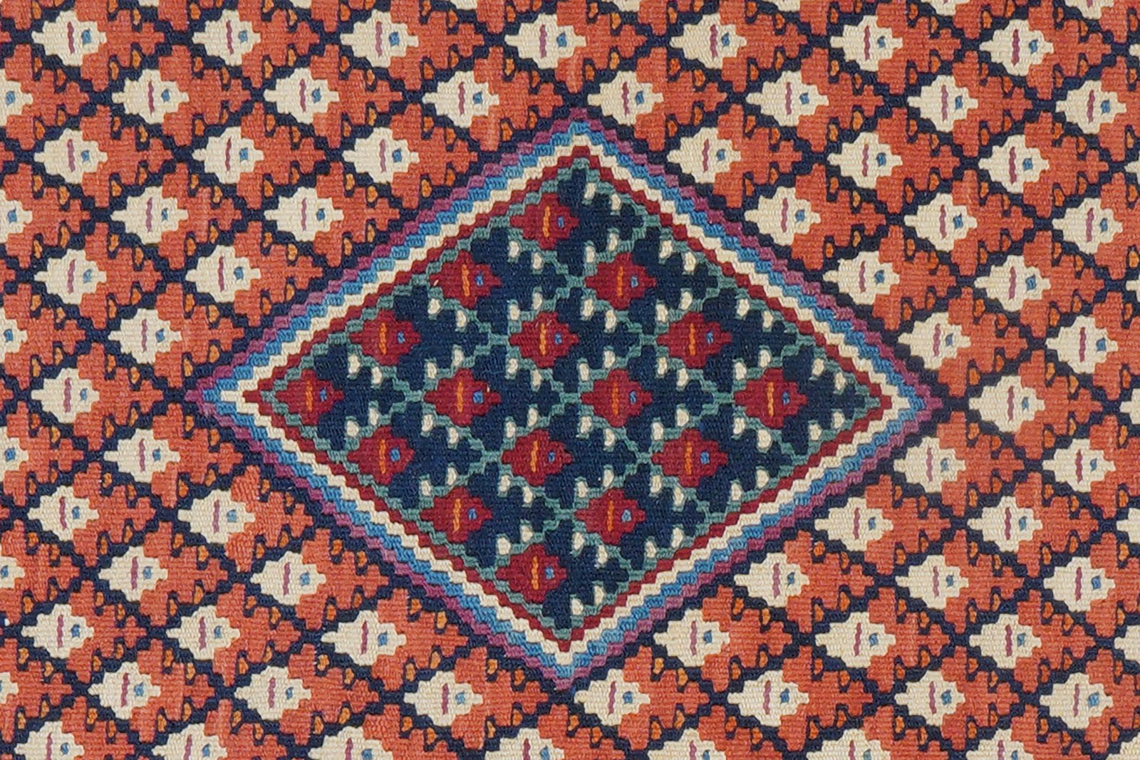Kelim Senneh — Handmade, 62x85 cm, Red, 100% Virgin Wool | View 5