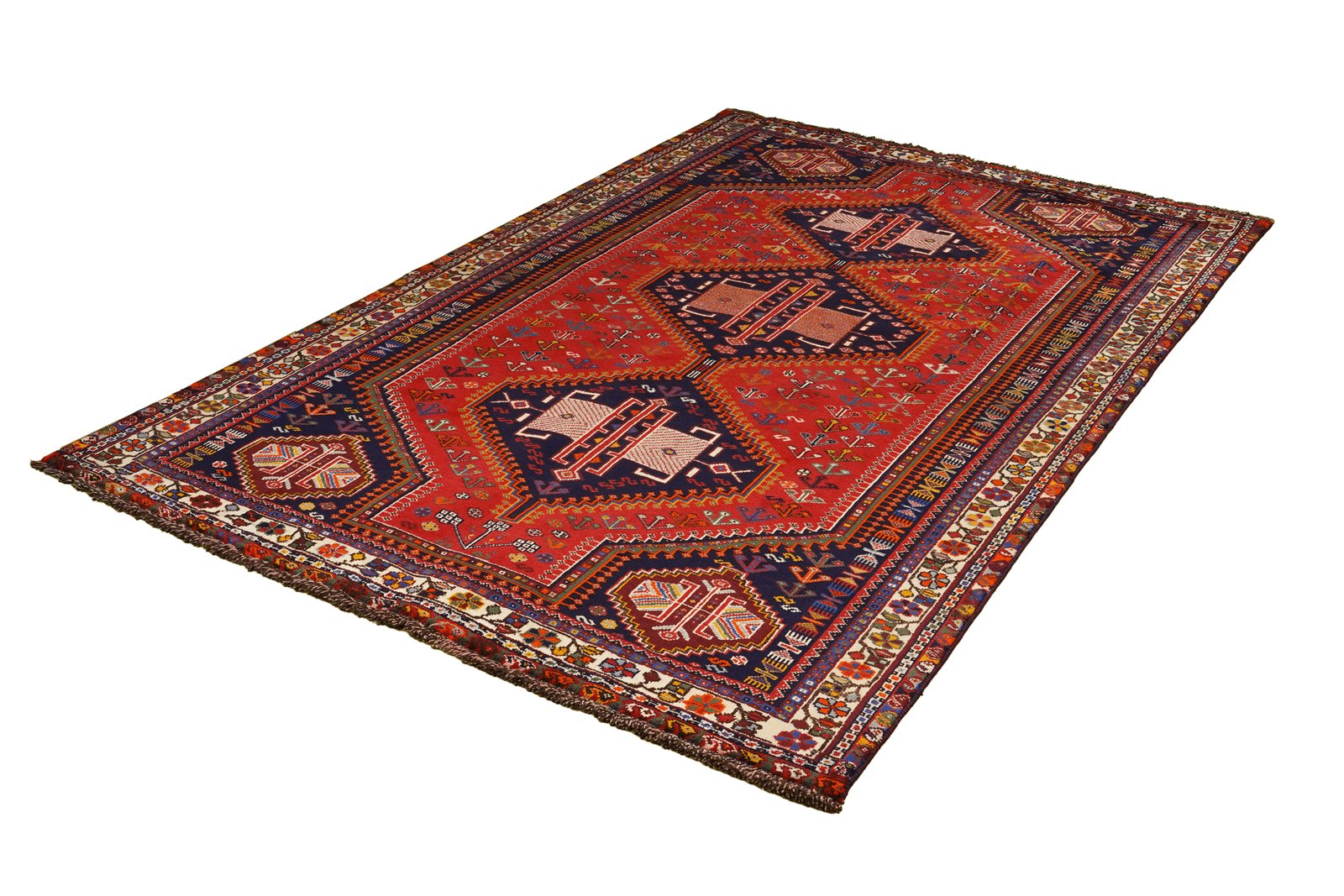 Gashgai — Hand-knotted, 152x244 cm, Red, 100% Virgin Wool | View 5