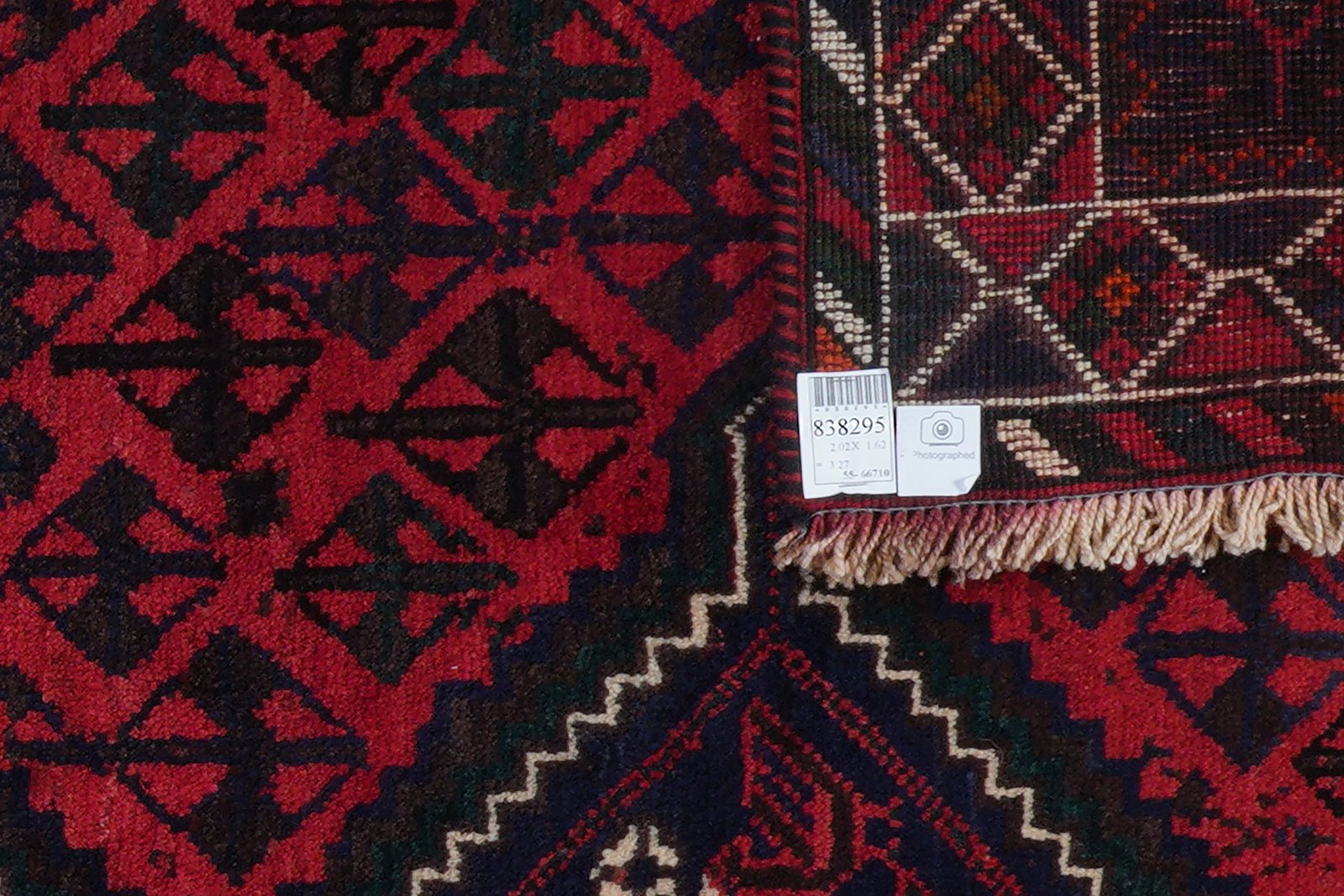 Gashgai — Hand-knotted, 162x202 cm, Red, 100% Virgin Wool | View 6