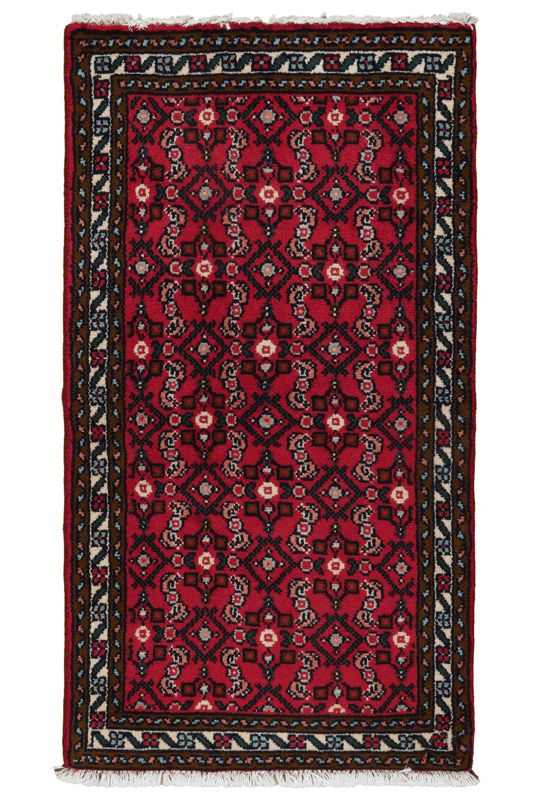 Hosseinabad — Hand-knotted, 65x119 cm, Red, 100% Virgin Wool | Main view