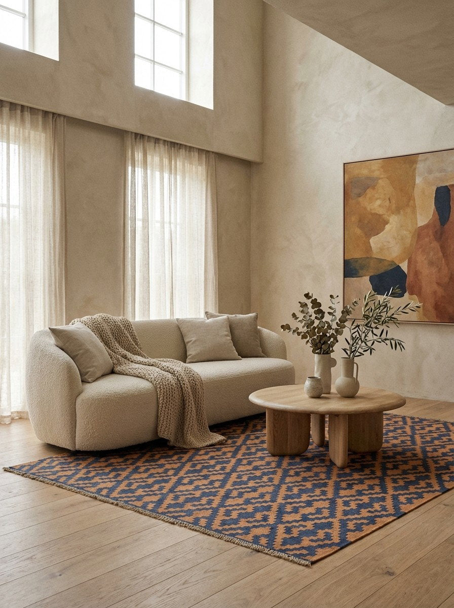 Kelim Gashgai — Handgefertigt, 195x157 cm, Beige, 100% Virgin Wool | Detail view