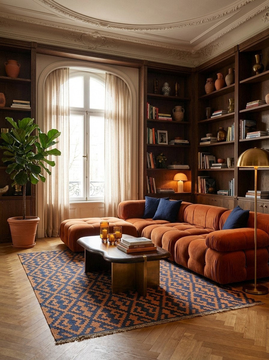 Kelim Gashgai — Handgefertigt, 195x157 cm, Beige, 100% Virgin Wool | Back view