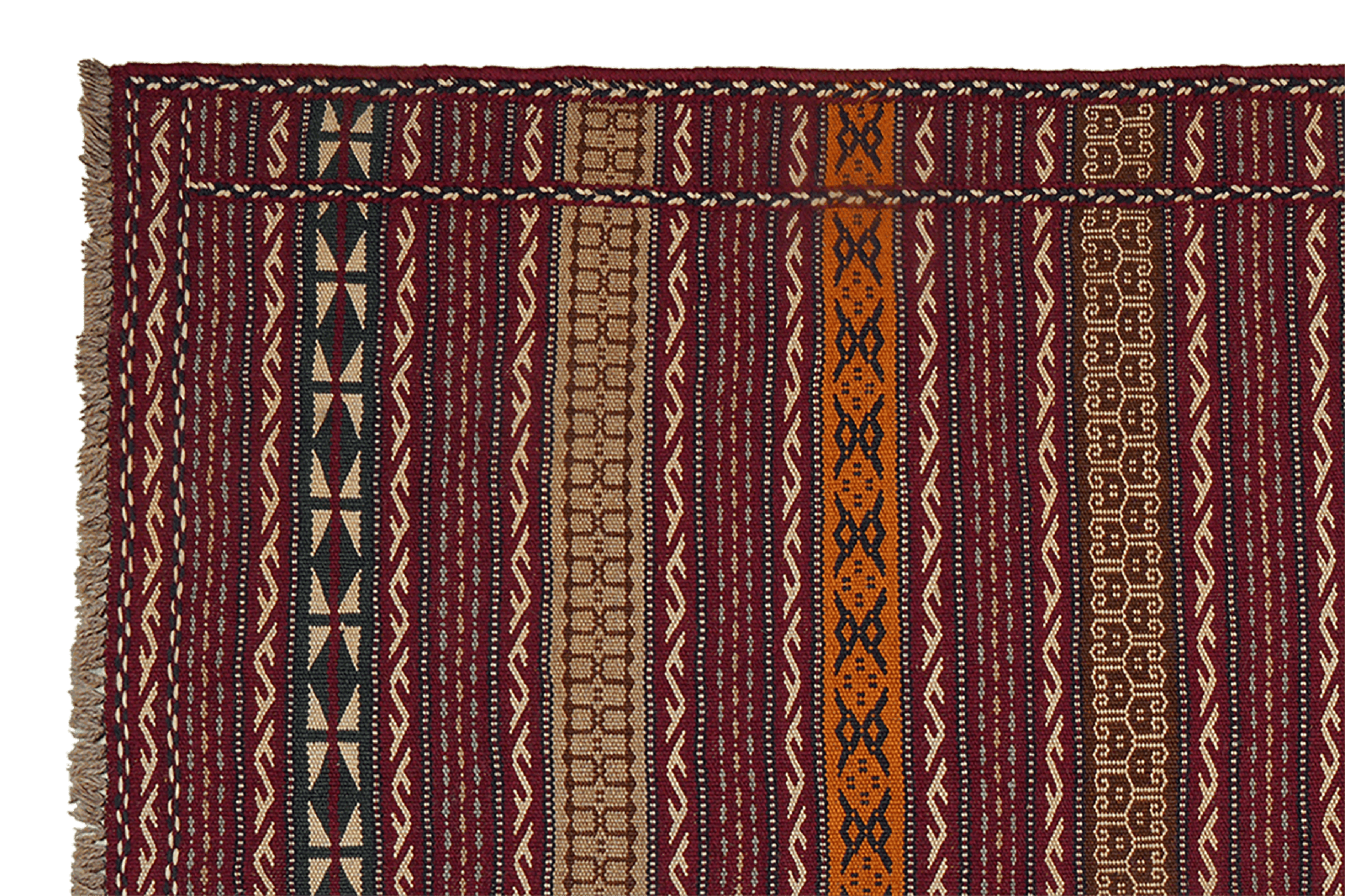 Kelim Kordi — Handmade, 147x203 cm, Violett, 100% Virgin Wool | View 3