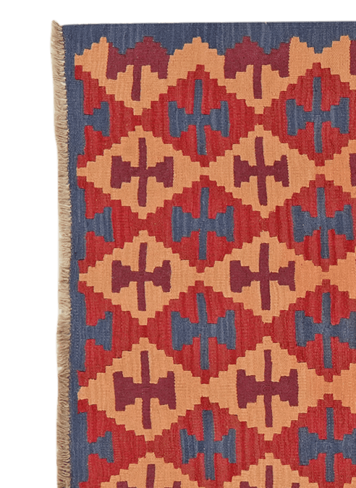 Kelim Gashgai — Handmade, 156x195 cm, Red, 100% Virgin Wool | View 3