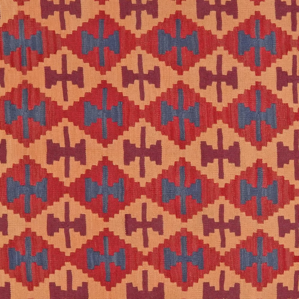 Kelim Gashgai — Handmade, 156x195 cm, Red, 100% Virgin Wool | View 4