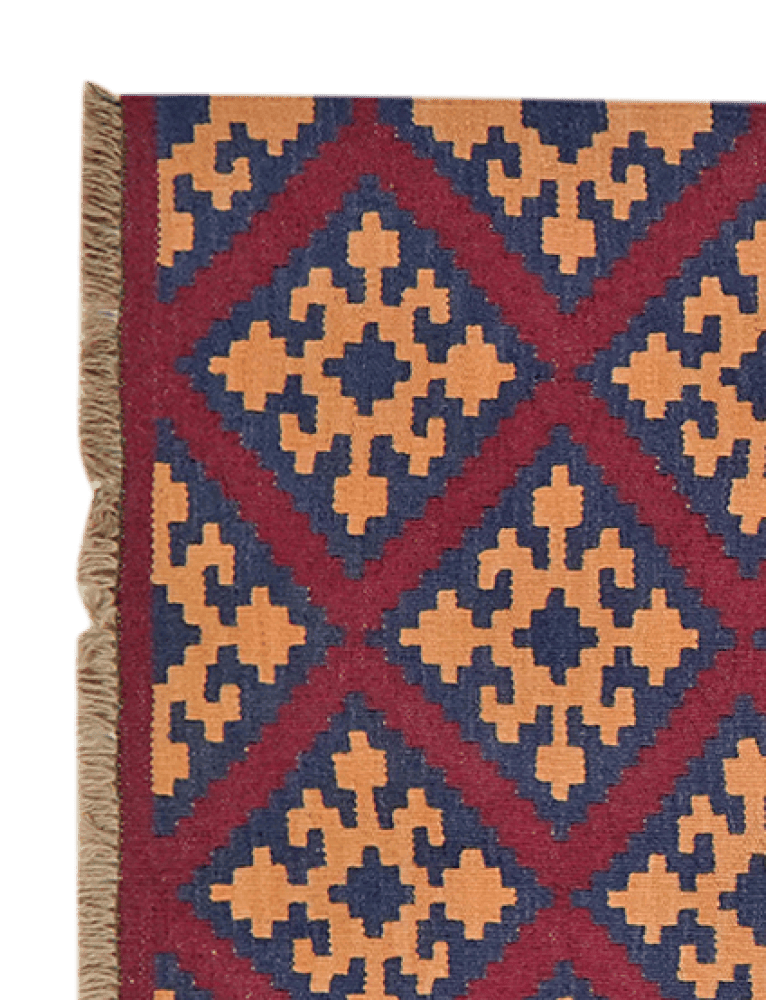 Kelim Gashgai — Handmade, 75x302 cm, Violett, 100% Virgin Wool | View 3