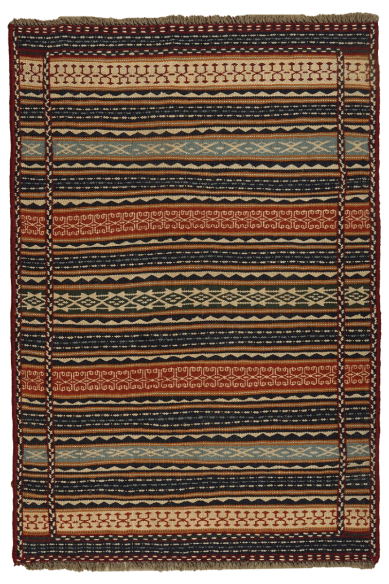 Kelim Kordi — Handmade, 101x146 cm, Multicolor, 100% Virgin Wool | Main view